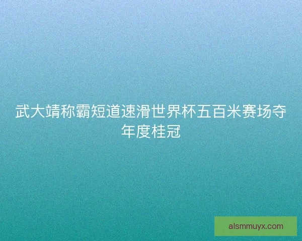 武大靖称霸短道速滑世界杯五百米赛场夺年度桂冠